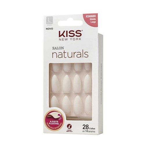 Kiss Unhas Salon Naturals Ksn06Br Longo Estileto