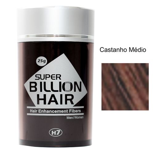 Kit 03 Maquiagem Pra Calvície Billion Hair - Castanho Médio 25g