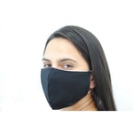 Kit 03 Máscaras de tecido duplo facial protetora Lavável Reutilizável não descartável Anti-Vírus Fashion Slim Cor Preta com forro