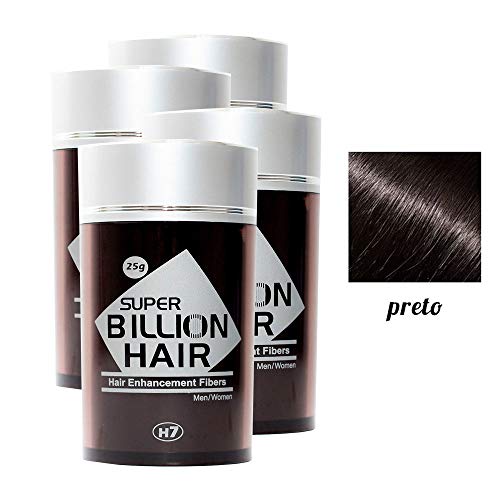 Kit 04 Maquiagem Pra Calvície Billion Hair - 25g (Preto)