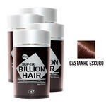 Kit 04 Maquiagem Pra Calvície Billion Hair - Castanho Escuro 25g