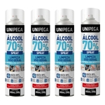 Kit 04 un Álcool 70% Spray Higienizador Antisséptico 400ml