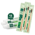 Kit 12 Cremes Dentais + 3 Escovas de Bambu Boni Natural