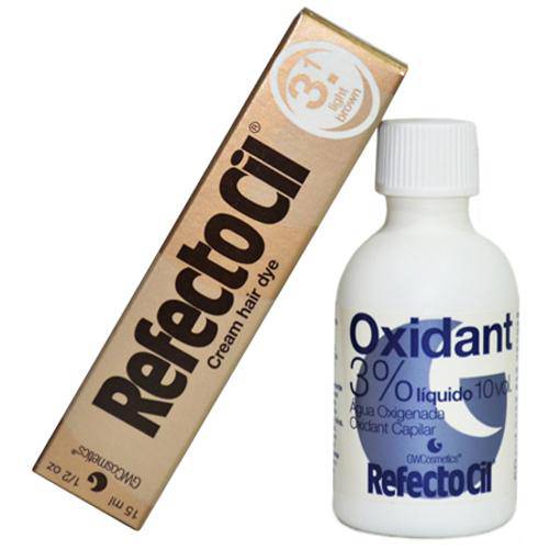 Kit 1 Refectocil Castanho Claro Nº 3.1 + Oxidante 50 Ml