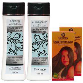 Kit 1 Shampoo, 1 Condicionador e 2 Loções Queda de Cabelo - Shampoo 350 Ml+ Condicionador 350 Ml+ Loção 250 Ml