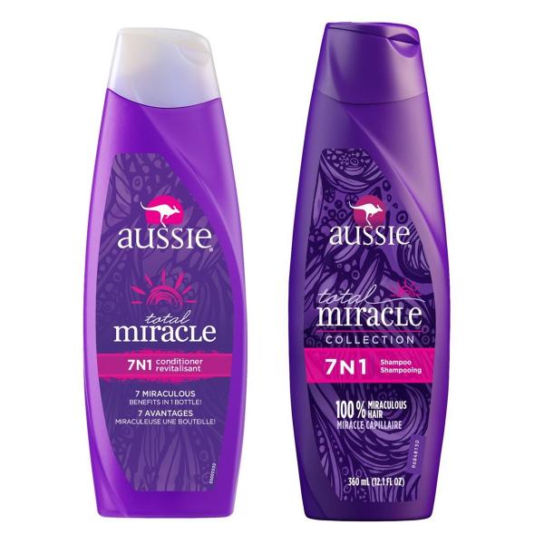 Kit 1 Shampoo Aussie 7 em 1 Total Miracle 360ml + 1 Condicionador Aussie 7 em 1 Total Miracle 360ml