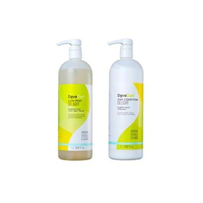 Kit 1 Shampoo Deva Curl Delight 1000ml + 1 Condicionador Deva Curl Delight 1000ml