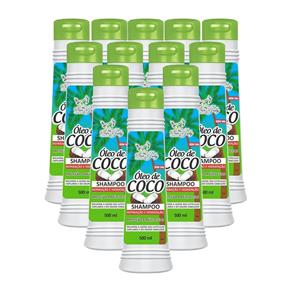 Kit 12 Shampoo Óleo de Coco 500ml San Jully