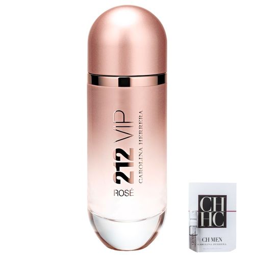 Kit 212 Vip Rosé Carolina Herrera Eau de Parfum - Perfume Feminino 125ml+ch Men Eau de Toilette