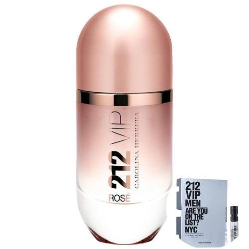 Kit 212 Vip Rosé Carolina Herrera Eau de Parfum - Perfume Feminino 50ml+212 Vip Men Eau de Toilette