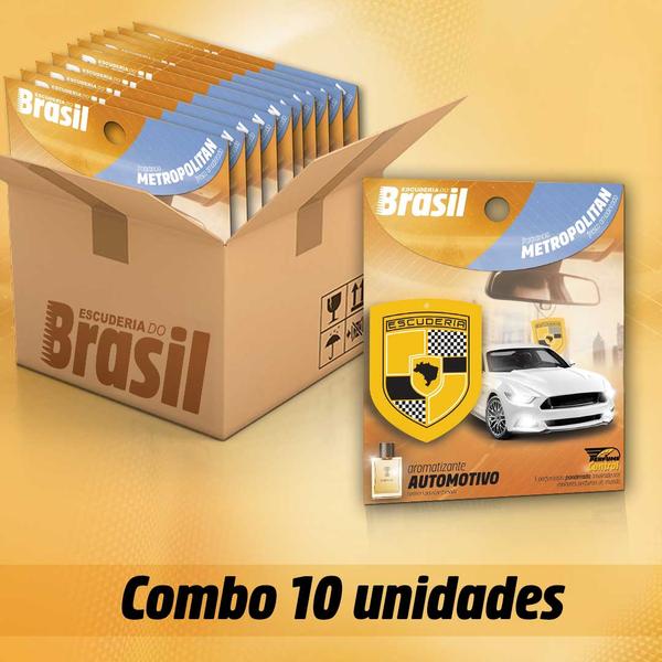 Kit 10 Aromatizantes para Carro METROPOLITAN - PERFUME CONTROL - Escuderia do Brasil