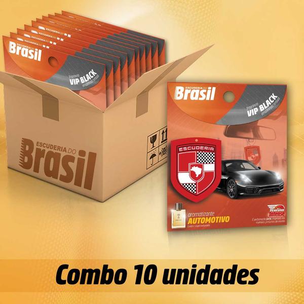 Kit 10 Aromatizantes para Carro VIP BLACK - PERFUME INTENSE - Escuderia do Brasil