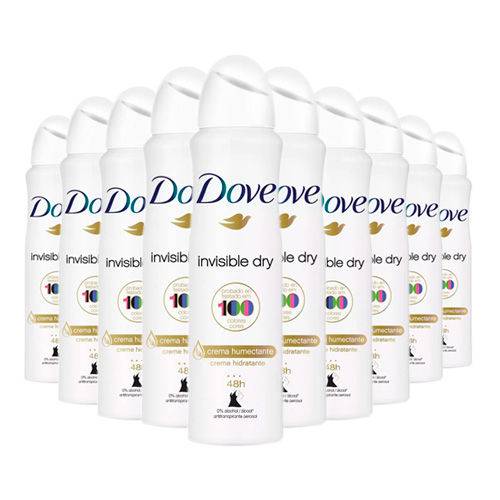 Kit 10 Desodorante Aerosol Dove Invisible Dry Feminino 150ml