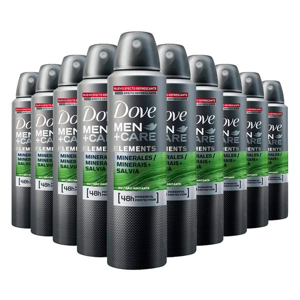 Kit 10 Desodorante Aerosol Dove Men Care Minerais e Sálvia 150ml - Dove Derma