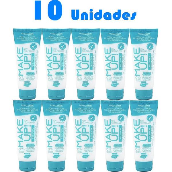Kit 10 Hidratante Recuperador Bioativado Pos Maquiagem 100g - Derma Chem
