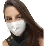 KIT 10 Máscaras 100% Algodão Dupla Proteção branca