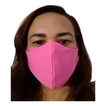 Kit 10 Mascaras De Proteção Dupla Camada. Lavavel, Não Descartavel. Rosa