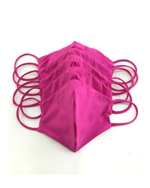Kit 10 Máscaras Fabiola Molina em Tecido Rosa para Proteção Individual Lavável
