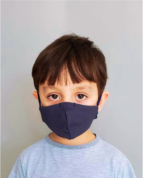 Máscara Infantil Fabiola Molina em Tecido Marinho para Proteção Individual Lavável