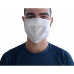 Kit 10 Máscaras Para Proteção Facial De Tecido Algodão Duplo Lavável Reutilizável – Branco