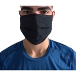 Kit 10 Máscaras Para Proteção Facial De Tecido Algodão Duplo Lavável Reutilizável – Preto