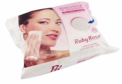 Kit 5 pacotes de Lenço removedor de maquiagem Ruby Rose