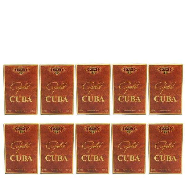 Kit 10 Perfumes Cuba Gold Edp Masculino 100ml Original