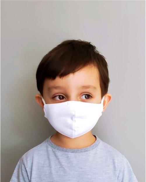Máscara Infantil Fabiola Molina em Tecido Branco para Proteção Individual Lavável