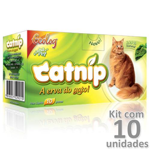 Kit 10un Catnip Ecolog Erva do Gato Cada Caixa com 10g