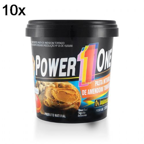 Kit 10X Pasta de Amendoim Integral - 1000g - Power One