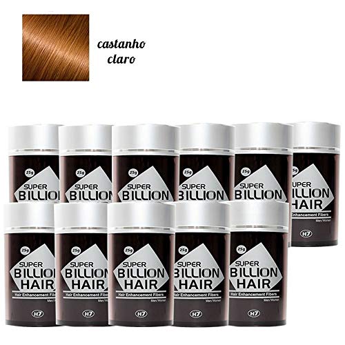 Kit 11 Maquiagem Pra Calvície Billion Hair - 25g (Castanho Claro)