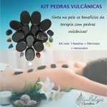 Kit 14 Pedras Vulcânicas + 09 Cristais Para Massagens Relaxantes Quentes + Necessaire