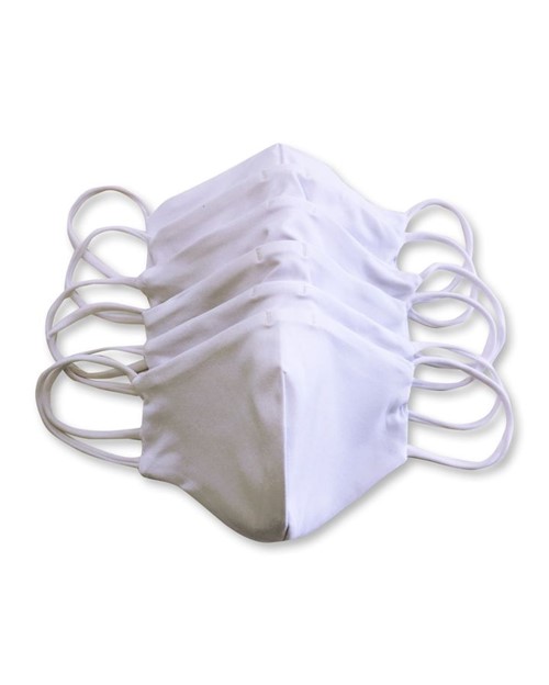 Kit 50 Máscara Fabiola Molina em Tecido Branco para Proteção Individual Lavável
