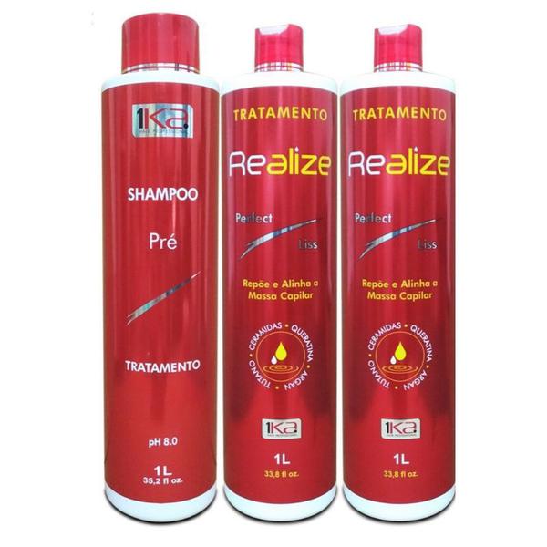 Kit 1ka Realize - 2 Progressiva Realize 1L + Shampoo Pre 1L. - 1Ka Hair Professional
