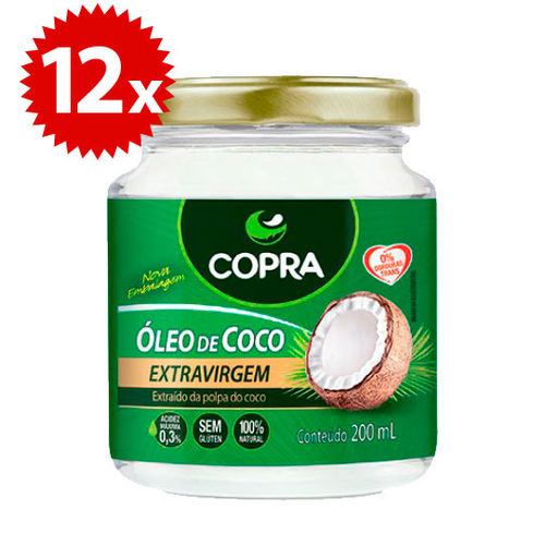 Kit 12x Oleo de Coco Extra Virgem 200ml Copra