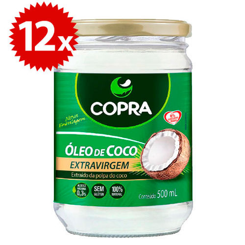Kit 12x Oleo de Coco Extra Virgem 500ml Copra