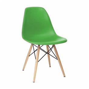 Kit 4 Cadeiras Eames Madeira Sem Braço - Verde
