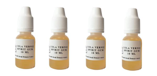 Kit 4 Colas Spirit Gum Verniz 10ml para Laces e Perucas - Lynx Produções Artistica