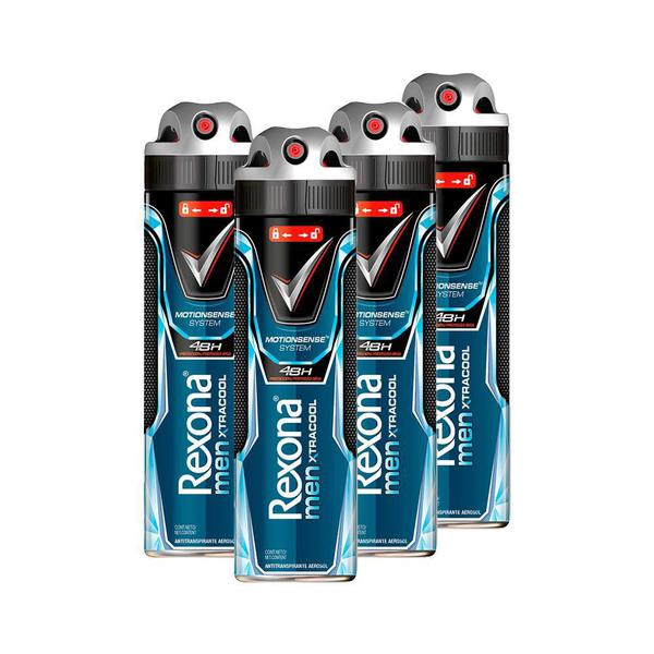 Kit 4 Desodorantes Rexona Men Antitranspirante Aerossol Xtra Cool 150ml