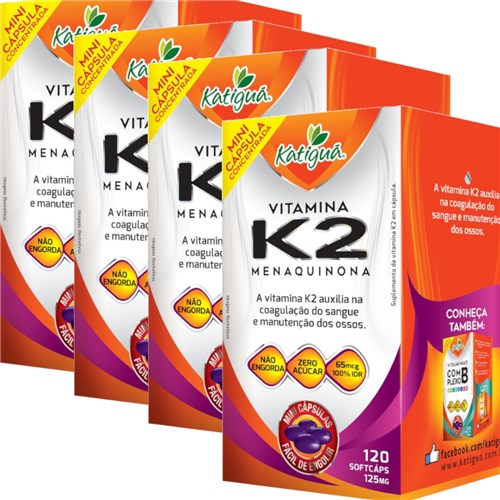 Kit 4 Vitamina K2 Menaquinona 120 Capsulas Minicapsulas Katigua (copia)