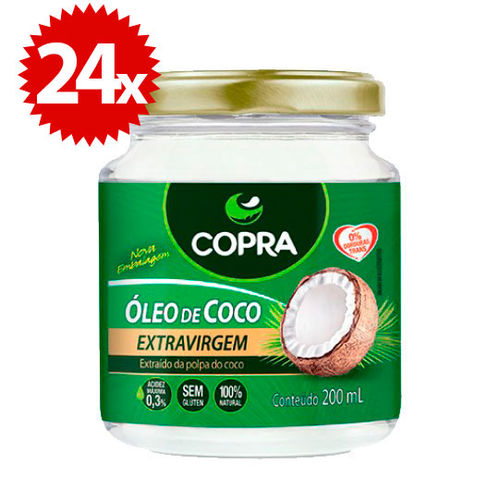 Kit 24x Oleo de Coco Extra Virgem 200ml Copra