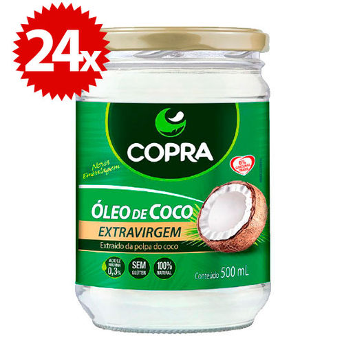 Kit 24x Oleo de Coco Extra Virgem 500ml Copra