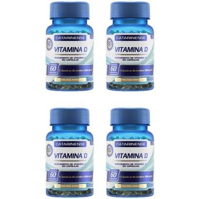 Kit 4x Vitamina D 60 Cápsulas - Catarinense