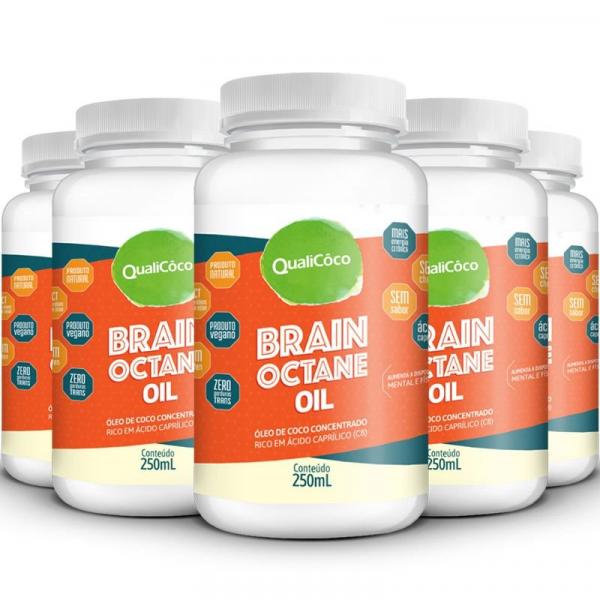 Kit 5 Brain Octane Oil Mct Qualicôco 250 Ml