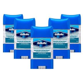 Kit 5 Desodorantes Gillette Antitranspirante Clear Gel Antibacterial 82G