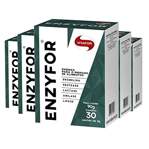Kit 5 Enzyfor Enzimas Digestivas Vitafor 30 Saches