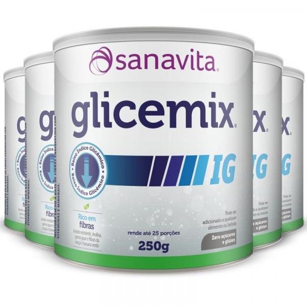 Kit 5 Glicemix IG Controlador Glicêmico Sanavita 250g
