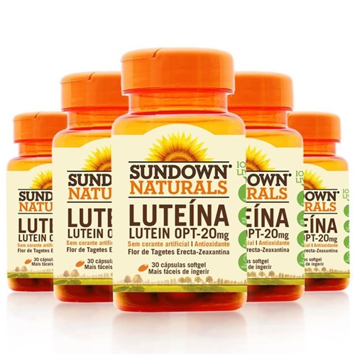 Kit 5 Lutein Opt 20Mg Luteína Sundown 30 Cápsulas