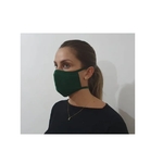 Kit 5 Mascara Tecido Lavável Alça Ajustavél Dupla Proteção Não Descartavel Verde