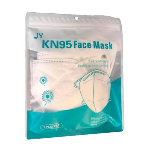 Kit 5 Máscaras Kn-95 Descartáveis 5 Camadas KBB Med